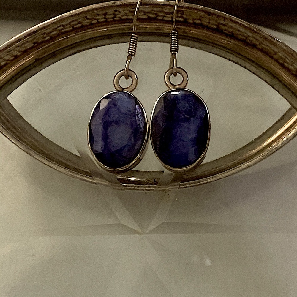 Vintage Lápiz Lazuli Earrings set in sterling